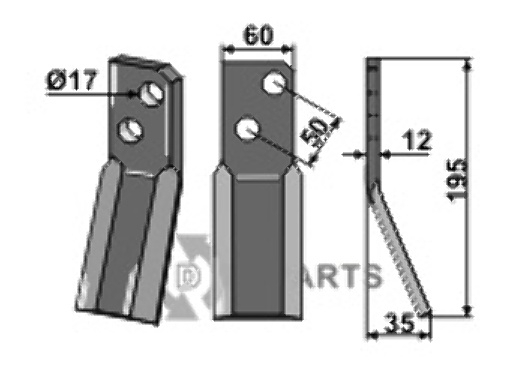 Rotary-tine fitting for Forigo-Roteritalia F4153011