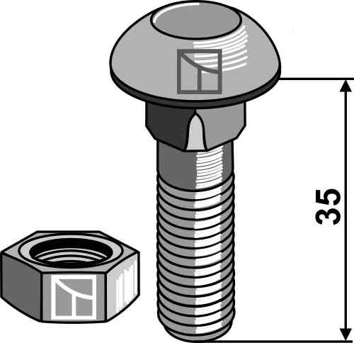Schraube - M12x1,75x35 - 10.9 geeignet für Dal-Bo 92737