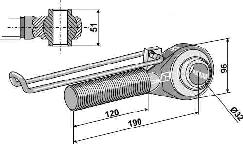 Tie-rod M42x3 - 120 Tie-rod M42x3 - 120