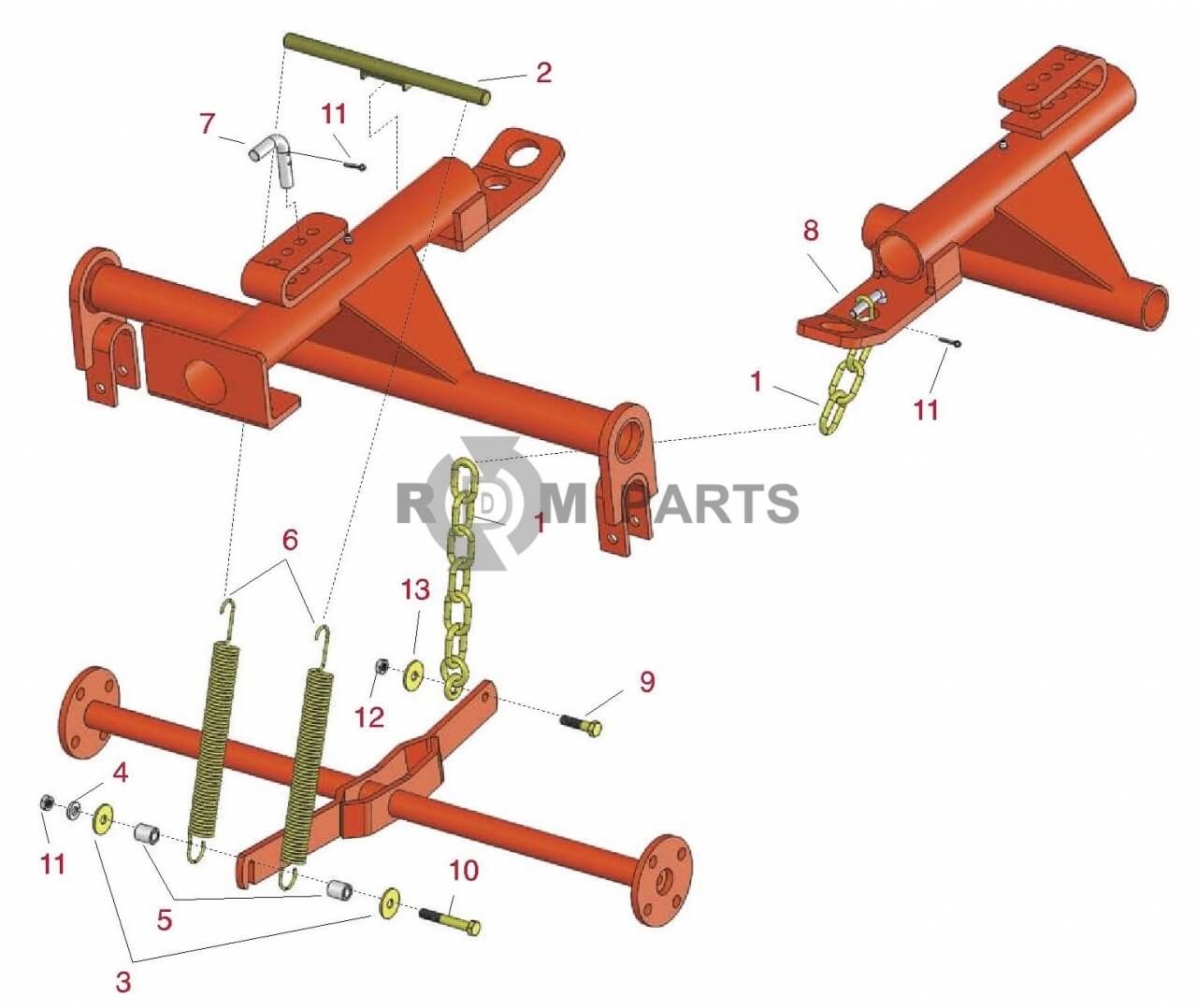 Replacement parts for Jacobsen Ram Lift Fairway Carrier