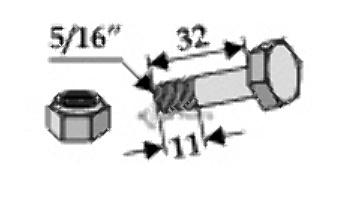 Bolt with self-locking nut - 5/16''unf 63-51632