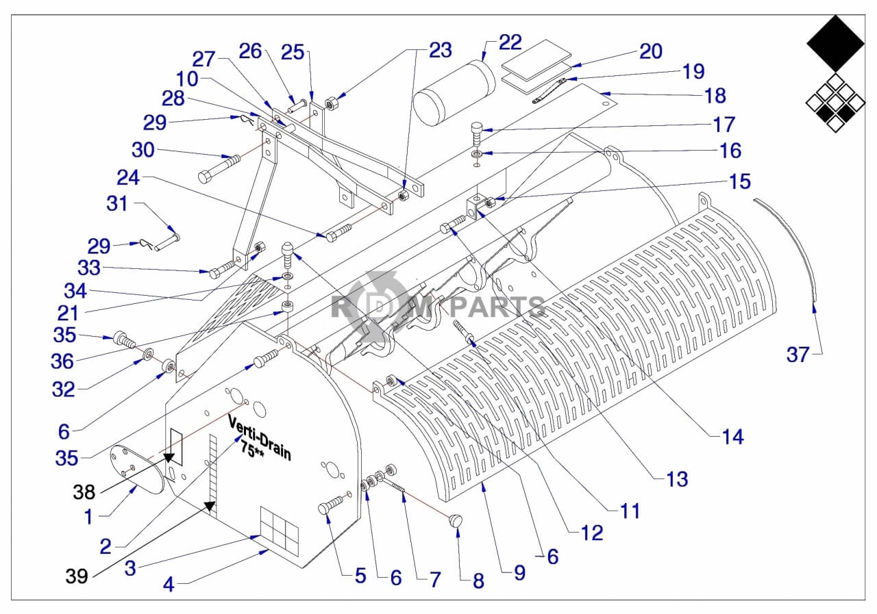 Replacement parts for VD7516 Beschermkappen