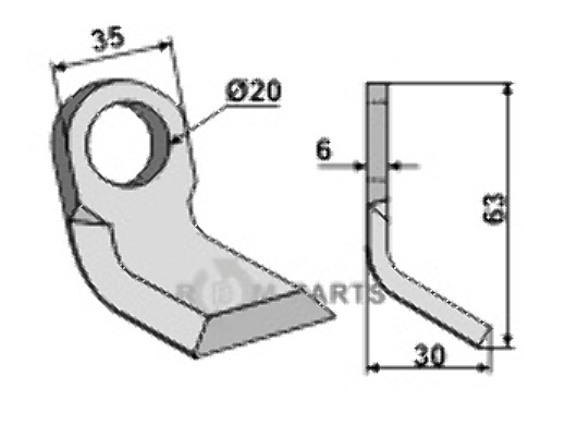RDM Parts Y-blade fitting for Doppstadt 127040106