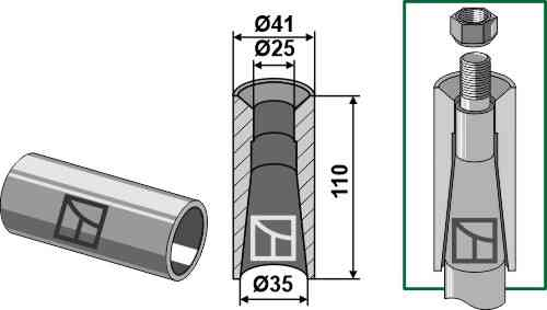 Welding bush 110mm