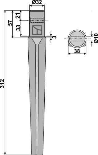 Tine for rotary harrows