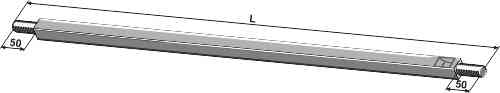 Square shaft 2720 - M27x2