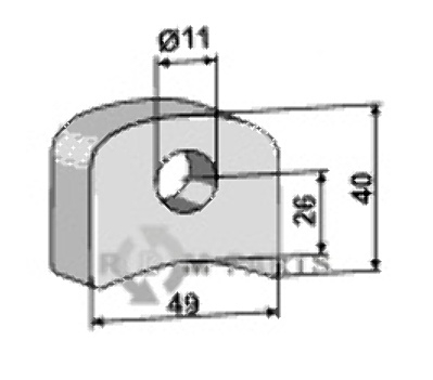 Oog voor klepelas 63-rou-81 Oog voor klepelas 63-rou-81