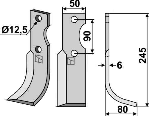 Blade, right model fitting for Bertolini 12522