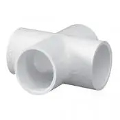 Kruisstuk - inwendig lijm - PVC drukfitting dunwandig