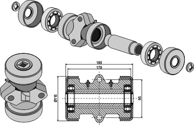 Voor vierkante assen 28x28