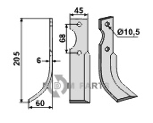 Freesmes, linkse uitvoering passend voor Benassi S.300 (18-6) - 6CM011 Freesmes, linkse uitvoering passend voor Benassi S.300 (18-6) - 6CM011