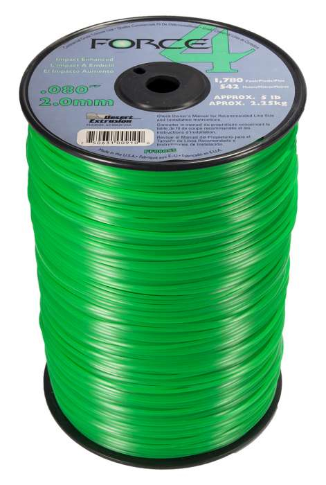 Trimmer line force 4™ shaped green spool .080" / 2.0mm