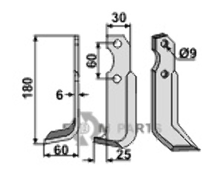 Blade, left model fitting for Brumital-Agris 04Z05