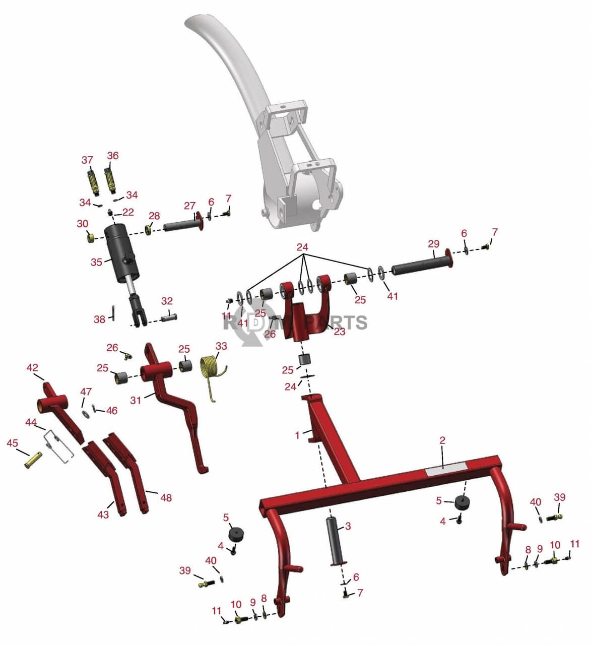 Replacement parts for Toro 3100 LH pull frame