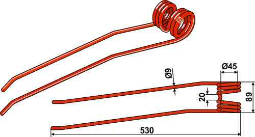 Hay tine fitting for Stoll 0606811 / 0606810 / 9905041A / 2503-057X / 2503057