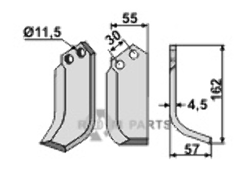 Blade, right model fitting for Bungartz N 5265