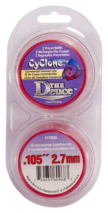 Trimmer line cyclone™ shaped red 2 x 14' deuce .105" / 2.7mm