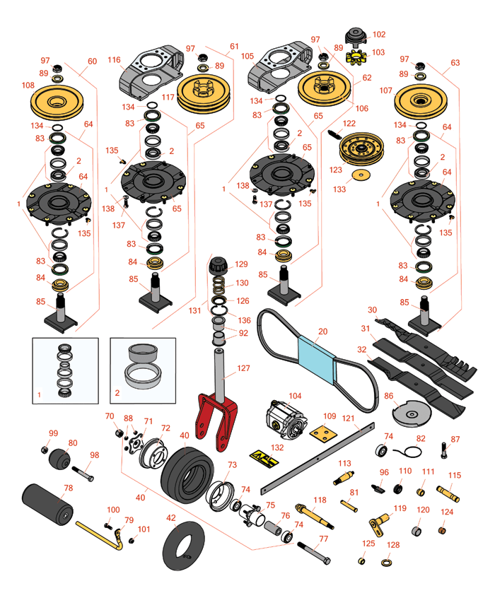 Maaidek onderdelen passend voor uw Toro Groundsmaster 4100-D & 4110-D Maaidek onderdelen passend voor uw Toro Groundsmaster 4100-D & 4110-D