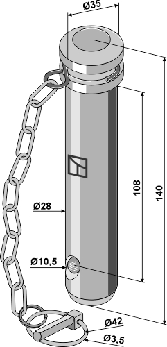 Socket pins with chain and linch pin