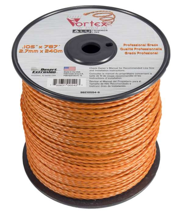 Trimmer line vortex alu - small spool orange .105" / 2,7 mm 787' / 240 m