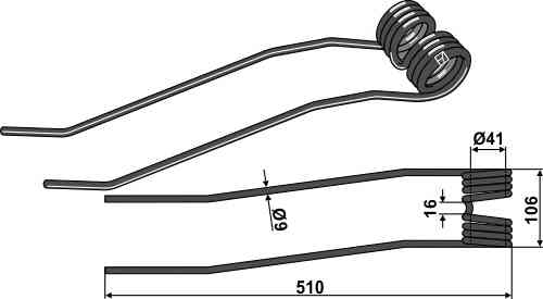 Hay tine - right model fitting for Fransgard 42630
