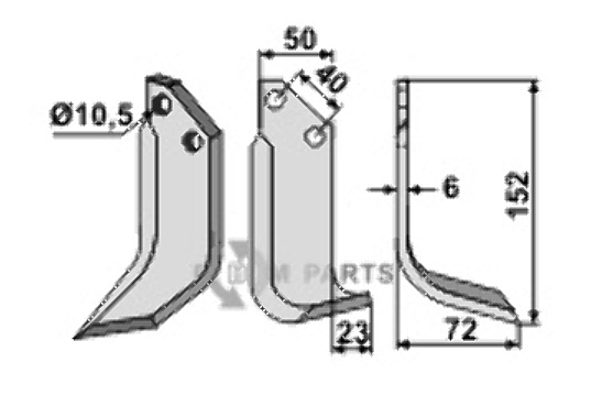 Blade, right model fitting for Pasquali 478 - 500098