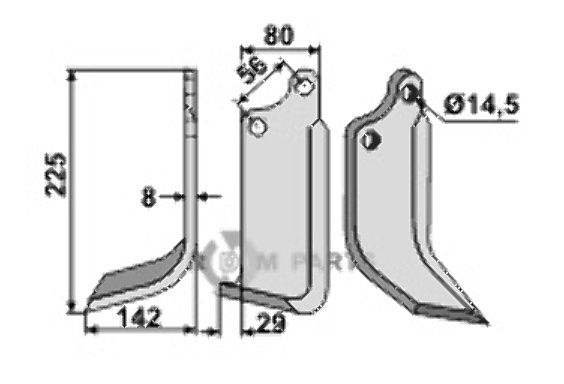 Blade, left model fitting for Maschio / Gaspardo 01110427