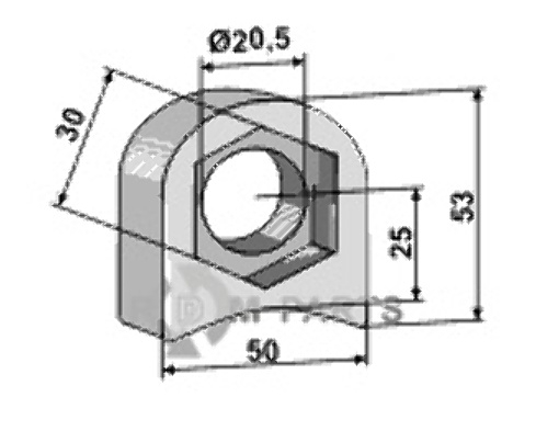 Oog voor klepelas 63-rm-915