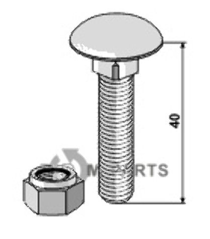Saucer-head screws with self-locking nuts m10 x 1,5 x40- 8.8 51-1031