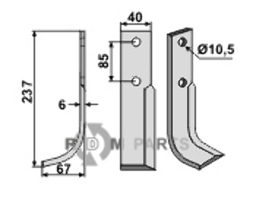 Blade, left model fitting for M.A.B. Bocchini 4189