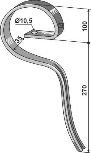 Front gare tine fitting for Lemken 3534996