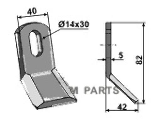 RDM Parts Y-Messer geeignet für Maschio / Gaspardo T18004060