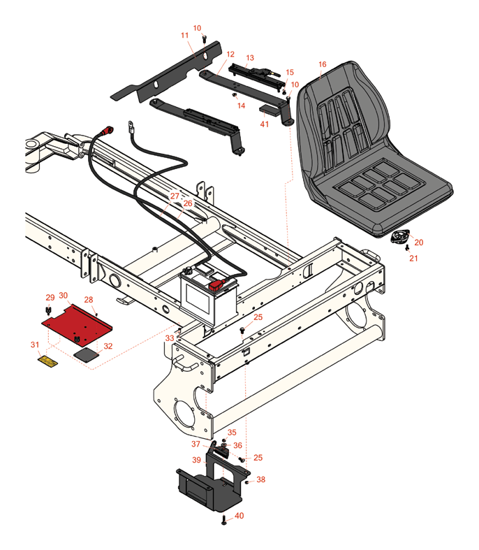 Battery and seat parts fit for your Toro Groundsmaster 3500-D