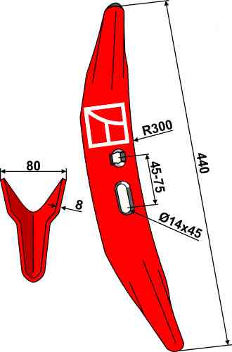 Harrow chisel Melon 450mm