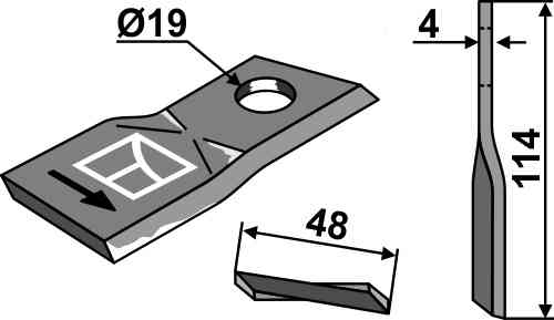 Rotary mower blade fitting for Kverneland KM1380-0061 / 1380-0014