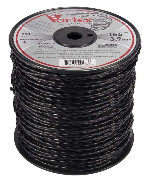 Trimmer line vortex™ spiral black medium spool .155" / 3.9mm