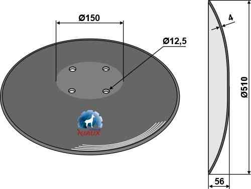 Plain disc with flat neck Ø510x4