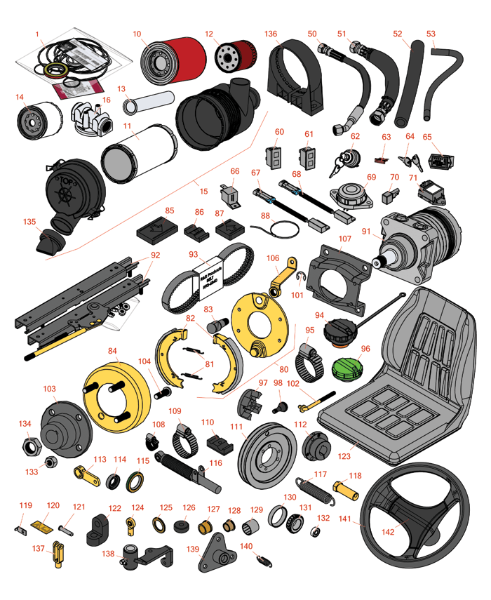 Basic machine parts suitable for your Toro Reelmaster 2000D