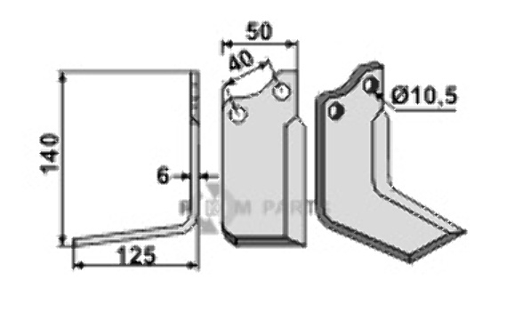 Fräsmesser, linke Ausführung geeignet für Baiano Q110L130 Fräsmesser, linke Ausführung geeignet für Baiano Q110L130