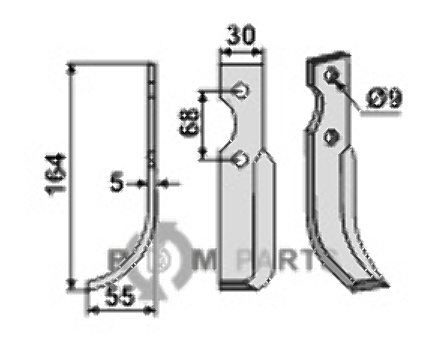Fräsmesser, linke Ausführung geeignet für Benassi RT10-12/BN9-10 - 6CM0301
