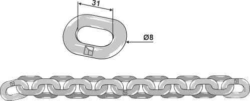 Scraper floor chain - 8x31 - D5