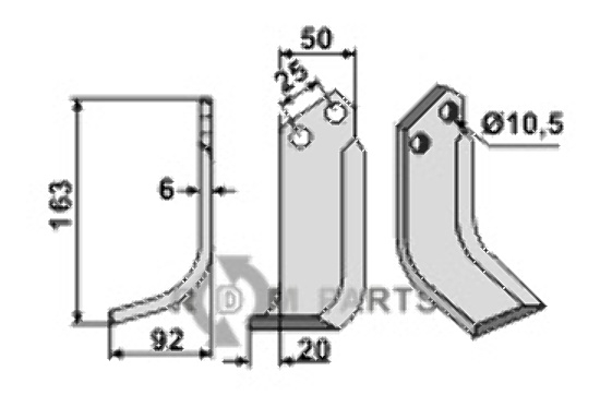 Blade, left model fitting for Bertolini S.315 HP14