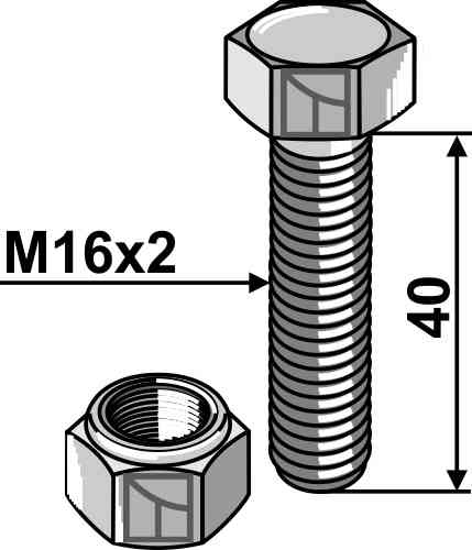 Schraube M16 x 40 geeignet für Simba Schraube P00007 - Mutter P02008