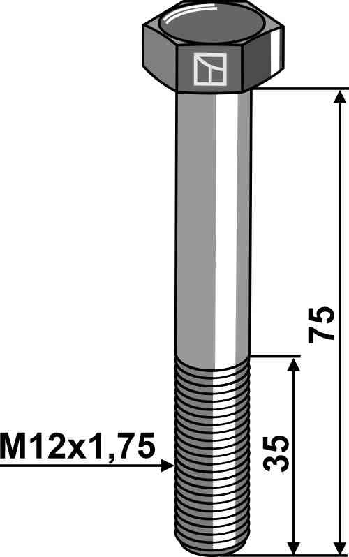 Sechskantschraube M12 ohne Mutter geeignet für Rabe 931D1275PA