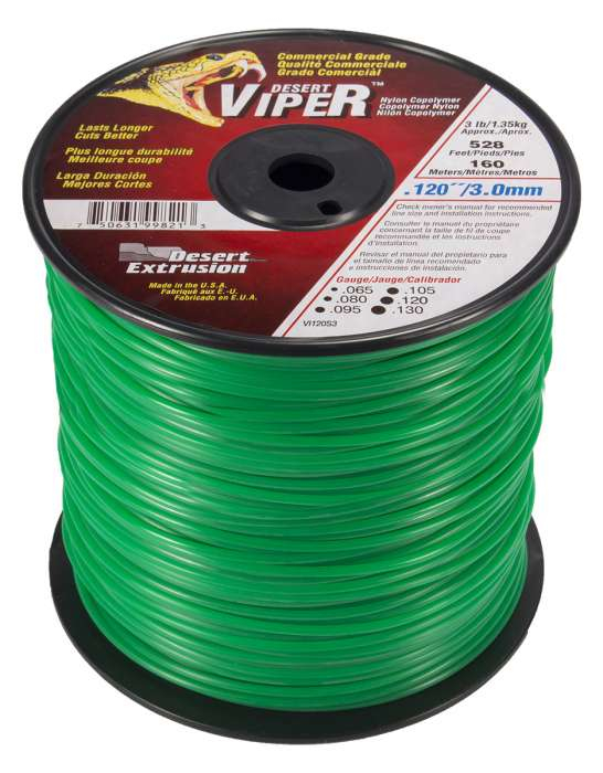 Trimmer line viper™ round green .120" / 3.0mm