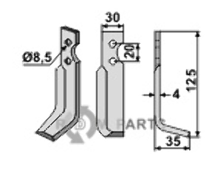 Blade, right model fitting for Bungartz E 5 2056