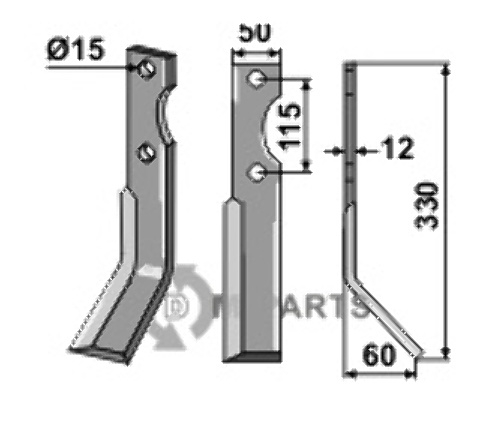 Blade, right model fitting for Forigo-Roteritalia D450010020