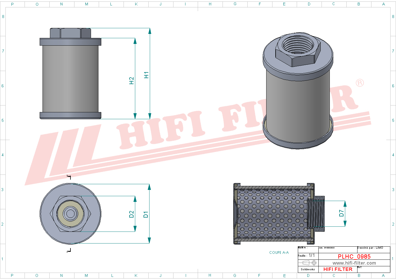 Hydraulic filter passend voor caterpillar 9197500501