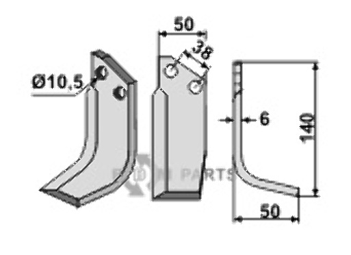 Blade, right model fitting for Pegoraro 6729