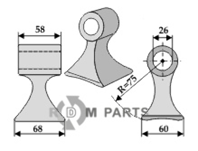 RDM Parts Hamerklepel passend voor Noremat 103041